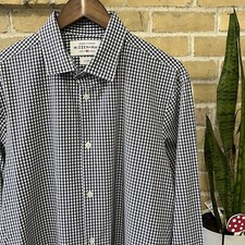 Mizzen  Main Mens Leeward Blue Plaid Long Sleeve Stretch Shirt Size XL