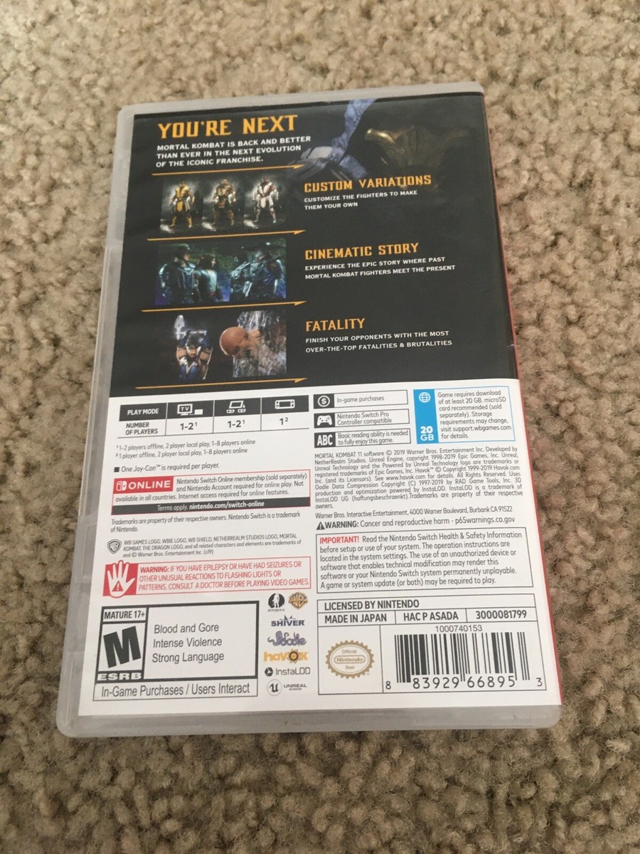 Mortal Kombat 11 - Nintendo Switch Game Used | eBay