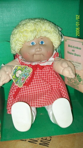 XAVIER ROBERTS CABBAGE PATCH KIDS DOLL COLECO BLOND LOOP GIRL BLACK SIGNED - Picture 2 of 9