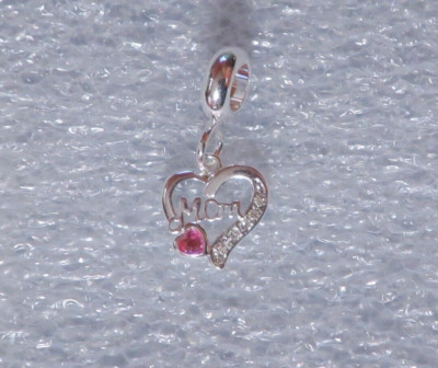 NEW DaVinci Beads & Charms Interchangeable Jewelry - Mom Pink CZ Heart DB15-15