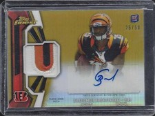 1/1 GIOVANI BERNARD 2013 FINEST GOLD REFRACTOR PATCH AUTO RC #D 25/50 JERSEY #25