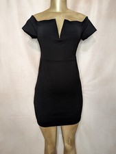 NWOT Size XS Lulu's  Black Off-the-Shoulder Bodycon Mini Dress 