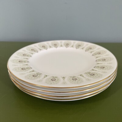WEDGWOOD MEDINA GREEN Bread & Butter Plates 6  Diameter Set of 4 MINT