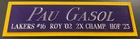 PAU GASOL LOS ANGELES LAKERS NAMEPLATE FOR AUTOGRAPHED Signed BASKETBALL JERSEY