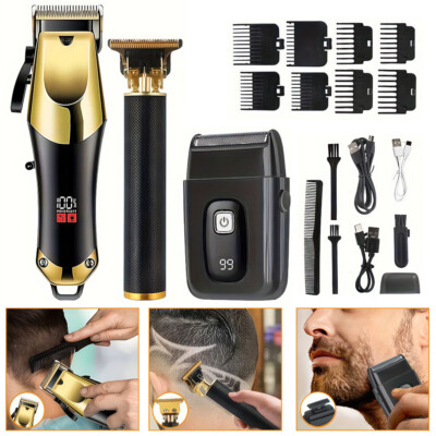 Cordless Hair Cutting Kit Pro Hair Clippers for Men Barber Clipper Beard Trimmer