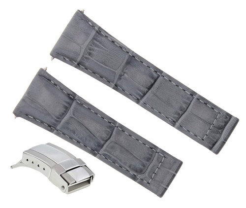 Cinturino in pelle per ROLEX DAYTONA 16518,16519 16523 regolare in acciaio  inox fibbia grigio | eBay