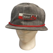 VTG Tejas Toppers Hat Sesco Gray Canvas Rope Made In USA Alto Texas