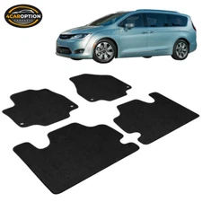 Fits 17-21 Chrysler Pacifica Nylon Floor Mats Black Carpet Front Rear 4PCS Set