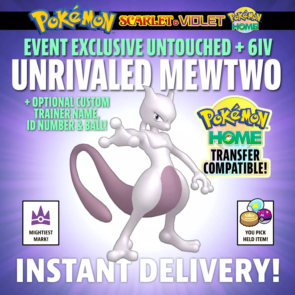 MEWTWO THE UNRIVALED EXCLUSIVE EVENT MIGHTIEST MARK Pokemon Scarlet &  Violet!