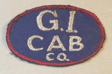 VINTAGE 1940'S CAB DRIVER PATCH GI CAB COMPANY  67A