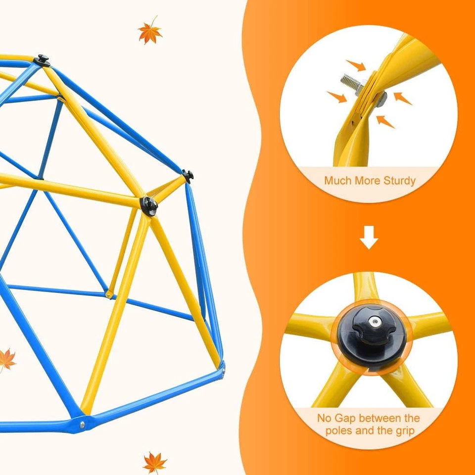 攀登穹顶带吊床,10 英尺圆顶登山者儿童 3 至 10 800 磅丛林健身房 — 第 4/4 张图片