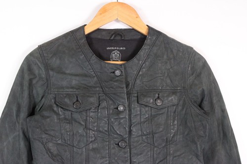 Levi's Womens Leather Jacket Size Small Black Unreleased Sample Tunic Cropped - Picture 2 of 12