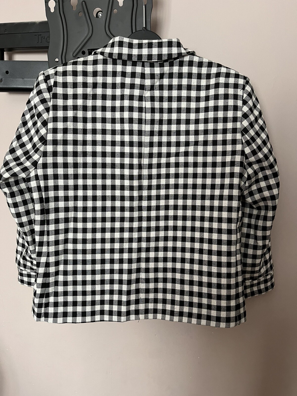ZARA GLEN black and white check jacket with light shoulderpads Size L