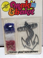 Vintage Makit  Bakit Kit Stained Glass Suncatcher Anchor Nautical Patriotic NEW