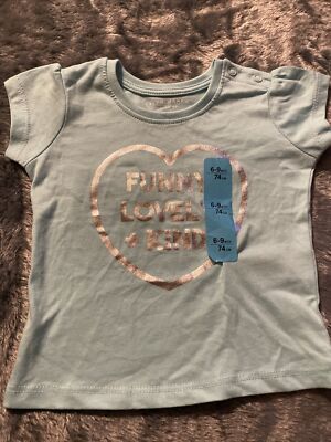 baby mädchen 6-9 Monate Sommer Top Blau Primark