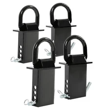 4X Standard 2"x4" Heavy Duty Trailer Adjustable Stake Pocket D Ring Zinc Coated