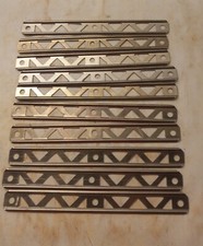 Gilbert Erector Part B: 5" Nickel Plated Straight Girders: 10 Lot A: NO RUST