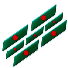 Bangladesh Flag 3d domed sticker emblem car bike motorcycle tuning