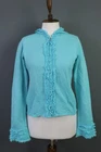 Juicy Couture Blue Ruggle Front Hooded Zip Jumper Sweater Size M