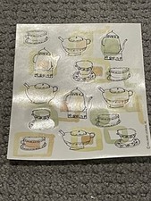 10 Sheets Vintage HALLMARK Stickers TEA CUP Teapot