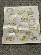 Vintage HALLMARK Stickers TEA CUP Teapot