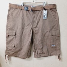Pro Club Men Cotton Twill Cargo Shorts With Belt Size 50 52x15 Beige J667