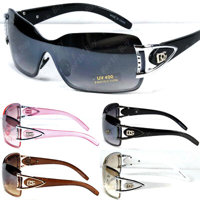 Womens Retro Around Wrap Shield Sunglasses Shades Fashion Designer Multi Colors