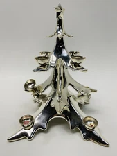 Rare Christmas Tree Candle Votive Holder Cast Aluminum Pottery Barn fast ship 1