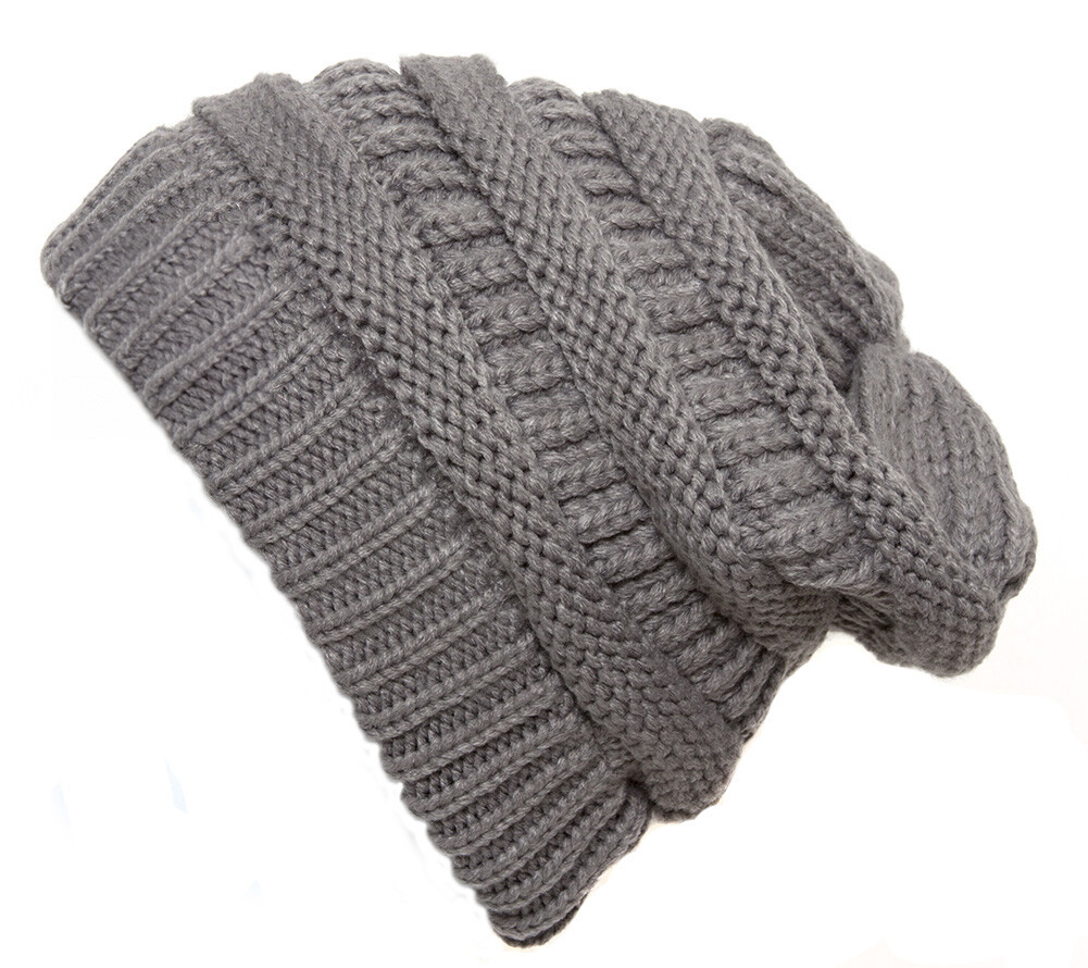 帽子 PROFESSIONAL KNIT CAP (GRAY) Light Grey Thick Knit Soft Stretch Beanie Cap | eBay