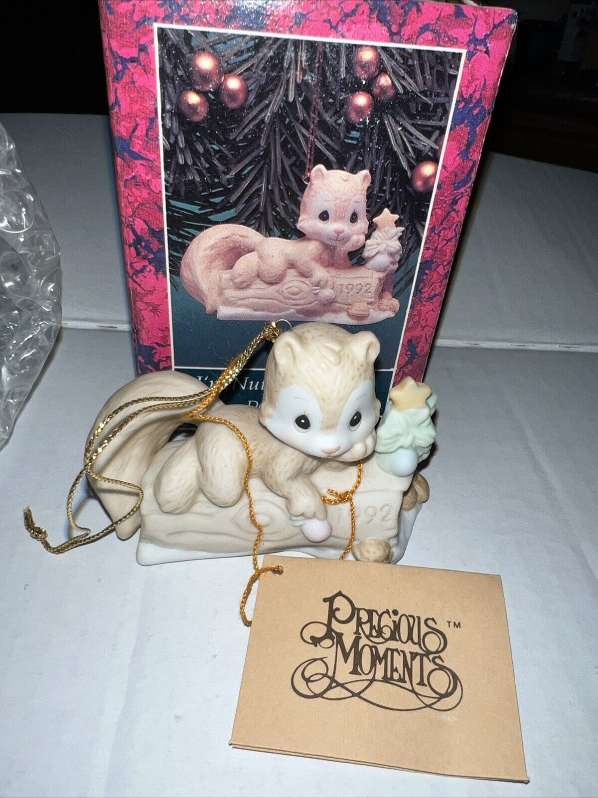 🌷 Precious Moments Figurine I’M NUTS ABOUT YOU- 1992 Ornament NEW