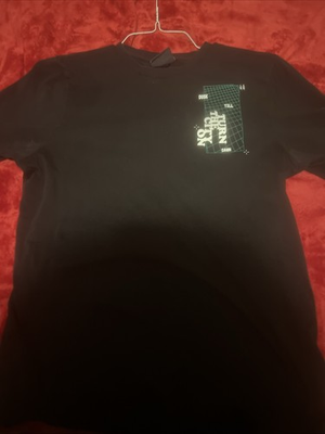 #ad HM Mens Black Tshirt Turn The City On From Dusk Til Dawn Through The Night Sz M $15.00