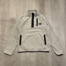 Vintage Quiksilver Fleece Pullover Large Gray Y2K 1/4 Snap Jacket Mens
