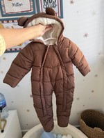 Brown quilted thick winter Pramsuit new