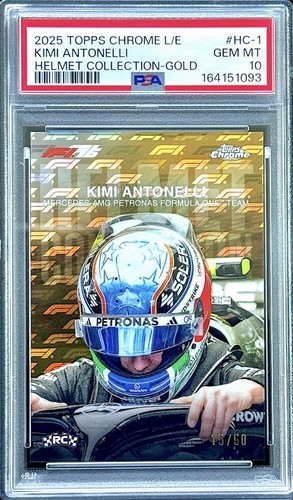 Kimi Antonelli [Gold Refractor] #HC-1 2025 Topps Chrome Formula 1 Helmet Collection card