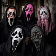 Realistic Halloween Horror Ghost Face Mask Scary Creepy Scream Cosplay Costume