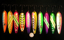 Asstd. Magnum Salmon Trout Walleye Trolling Spoons Downrigger Fishing Lures