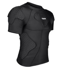 Camisa acolchada de fútbol TUOY negra espuma EVA pecho hombro acanalado protección trasera
