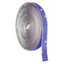 4 Yard 5 Rows Self Adhesive Crystal Rhinestone Ribbon Roll Dark blue