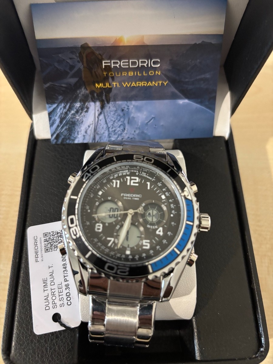 Fredric Tourbillon Armbanduhr – Dual Time Sport, Edelstahlarmband