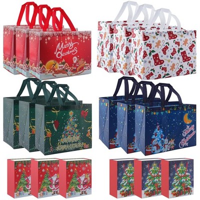 Tsungup 18 Pack Christmas Gift Bags Assorted Sizes,Large Non-Woven Christmas ...
