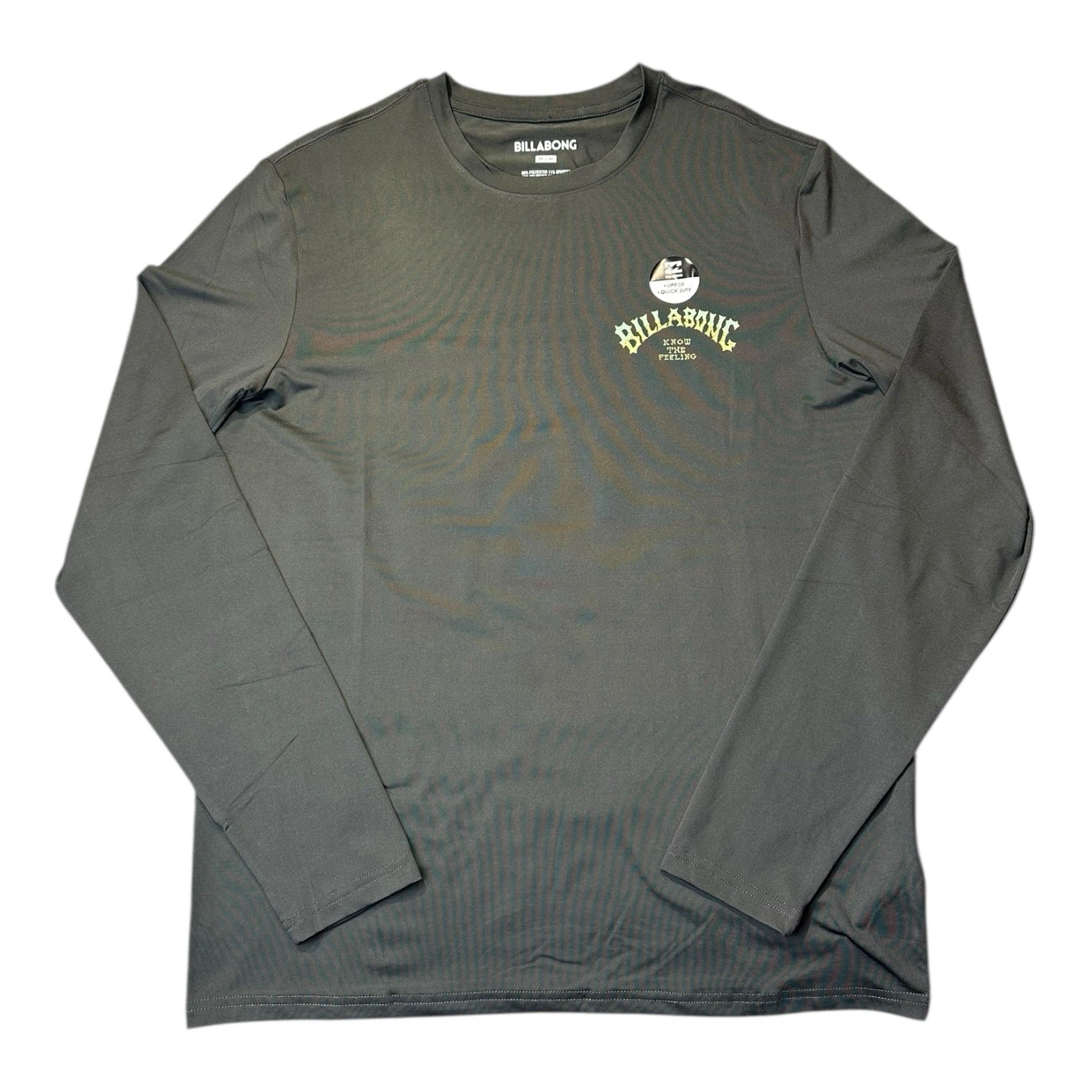 Billabong LS Surf Shirt Tee UPF 50+ Quick Dry, Raven Know The Feeling Men’s Med