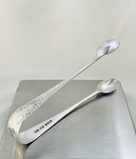 Antique Victorian Solid Sterling Silver Sugar Tongs Sheffield 1900