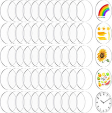 60 Pack Acrylic Circle Blanks Clear Circle Acrylic Sheet, 1.5 Inch