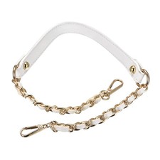 2Pcs 24" Iron Flat Chain Straps Purse Shoulder Bag DIY Replacement White Gold