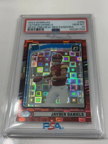 2024 Panini Donruss Rated Rookie Red Pandora Jayden Daniels #389 PSA 10 Football
