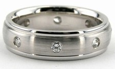 6mm Solid Platinum 950 0.24ct Diamond Wedding Anniversary Band Ring All Sizes