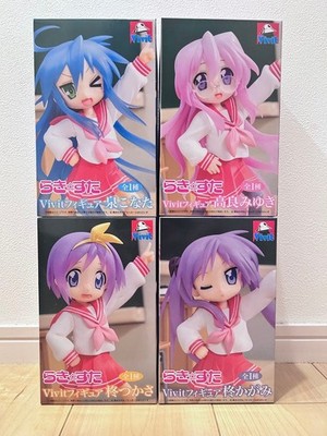 Lucky Star Vivit Figure Set Konata Kagami Tsukasa Miyuki System Service Japan