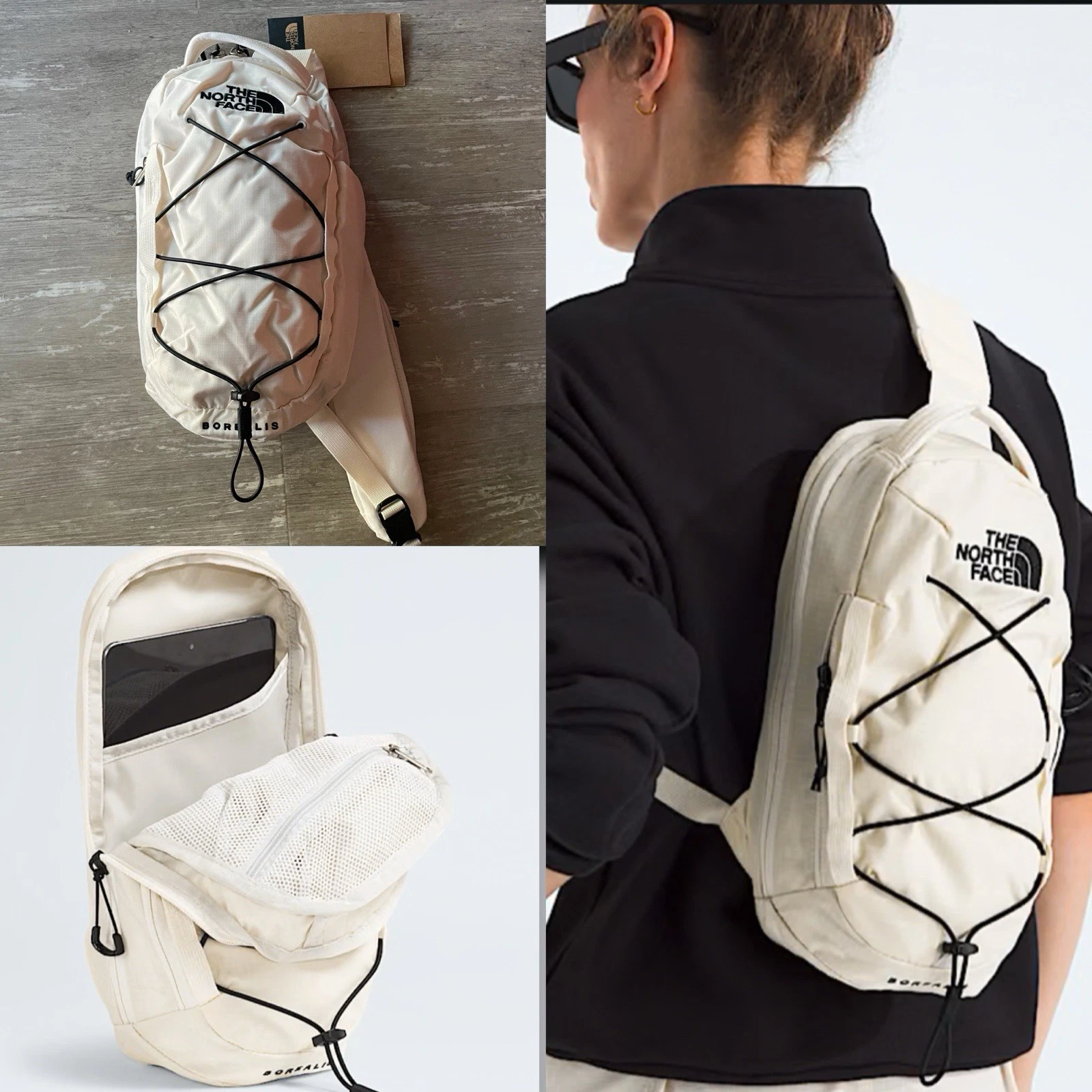 NWT The North Face Borealis Sling Bag Crossbody in Gardenia White/TNF Black
Opens in a new window or