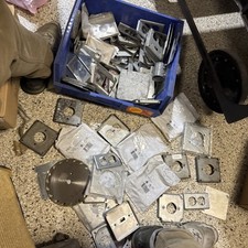 Round Outlet Steel Cover Lot Huge RSL-4 14 8 Well Over 50 Pieces. Over 20lbs