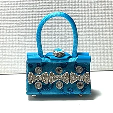 Barbie Doll OOAK Purse Blue Bag For 11” Fashion Dolls Designed by ‘Bee